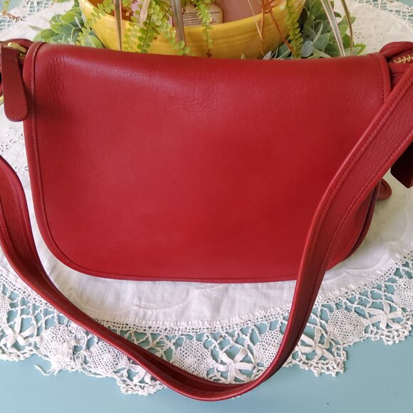 Vintage Coach Handbags - Vintage Coach Patricia's Legacy Flap Crossbody in Red 9951